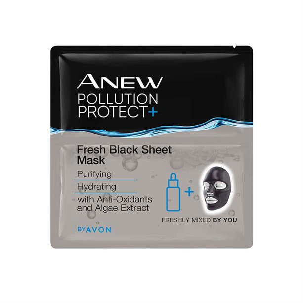 Avon Anew Pollution Protect Fresh Black Sheet Mask - Pack of 3