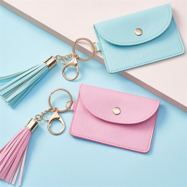 Avon Tassel Coin Purse - Pink - Blue