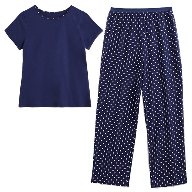 Avon Navy Spot Cotton PJs